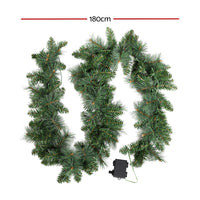 Thumbnail for Jingle Jollys 1.8m Christmas Garland with LED lights Party Xmas Decorations