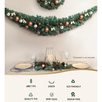 Thumbnail for Jingle Jollys 2.1m Christmas Garland Xmas Decorations Green Wedding Party