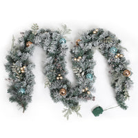 Thumbnail for Jingle Jollys 2.7m Christmas Garland with LED Lights Snowy Decoration Xmas Party