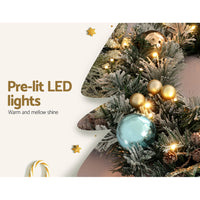 Thumbnail for Jingle Jollys 2.7m Christmas Garland with LED Lights Snowy Decoration Xmas Party