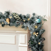 Thumbnail for Jingle Jollys 2.7m Christmas Garland with LED Lights Snowy Decoration Xmas Party