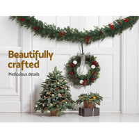 Thumbnail for Jingle Jollys Christmas Garland with Wreath Set LED Lights Xmas Tree Decor