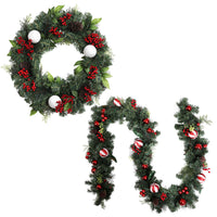 Thumbnail for Jingle Jollys Christmas Garland with Wreath Set Ornaments Xmas Tree Decor