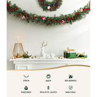 Thumbnail for Jingle Jollys Christmas Garland with Wreath Set Ornaments Xmas Tree Decor