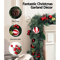 Thumbnail for Jingle Jollys Christmas Garland with Wreath Set Ornaments Xmas Tree Decor