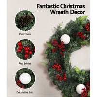 Thumbnail for Jingle Jollys Christmas Garland with Wreath Set Ornaments Xmas Tree Decor