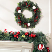 Thumbnail for Jingle Jollys Christmas Garland with Wreath Set Ornaments Xmas Tree Decor