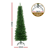 Thumbnail for Jingle Jollys Christmas Tree 1.8m Pre-Lit 200 LED Lights Xmas Tree Decorations