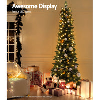 Thumbnail for Jingle Jollys Christmas Tree 1.8m Pre-Lit 200 LED Lights Xmas Tree Decorations