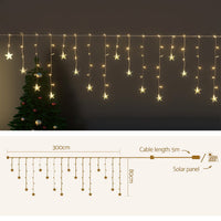 Thumbnail for Jingle Jollys Solar Christmas Lights 80 LED 3M Icicle Light Star Decorations