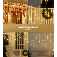 Thumbnail for Jingle Jollys Solar Christmas Lights 80 LED 3M Icicle Light Star Decorations