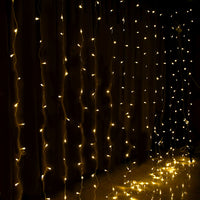 Thumbnail for Jingle Jollys 6X3M Christmas Lights Curtain Light Warm White 600 LED