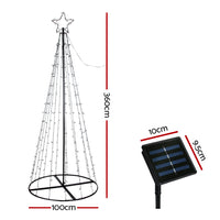 Thumbnail for Jingle Jollys Solar Christmas Tree 3.6M 400 LED Xmas Tree Decor 8 Light Modes