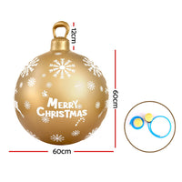 Thumbnail for Jingle Jollys Christmas Inflatable Ball Bauble 60cm Outdoor Decoration Gold