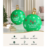 Thumbnail for Jingle Jollys Christmas Inflatable Ball Bauble 60cm Outdoor Decoration Green