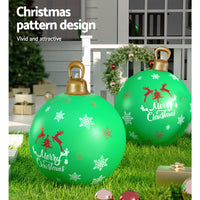 Thumbnail for Jingle Jollys Christmas Inflatable Ball Bauble 60cm Outdoor Decoration Green