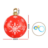 Thumbnail for Jingle Jollys Christmas Inflatable Ball Bauble 60cm Outdoor Decoration Red