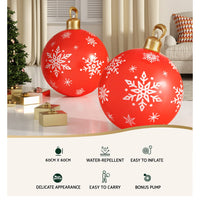 Thumbnail for Jingle Jollys Christmas Inflatable Ball Bauble 60cm Outdoor Decoration Red