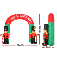 Thumbnail for Jingle Jollys Christmas Inflatable Archwary Nutcracker 3M Illuminated Decorations