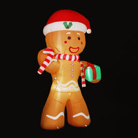 Thumbnail for Jingle Jollys Christmas Inflatable Gingerbread Man 2.4M Illuminated Decorations