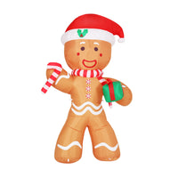 Thumbnail for Jingle Jollys Christmas Inflatable Gingerbread Man 2.4M Illuminated Decorations