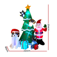 Thumbnail for Jingle Jollys Christmas Inflatable Santa Tree 3M Illuminated Decorations