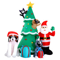 Thumbnail for Jingle Jollys Christmas Inflatable Santa Tree 3M Illuminated Decorations