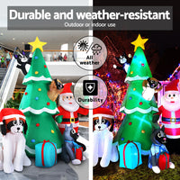 Thumbnail for Jingle Jollys Christmas Inflatable Santa Tree 3M Illuminated Decorations