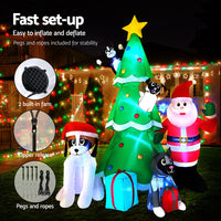 Thumbnail for Jingle Jollys Christmas Inflatable Santa Tree 3M Illuminated Decorations