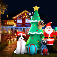 Thumbnail for Jingle Jollys Christmas Inflatable Santa Tree 3M Illuminated Decorations