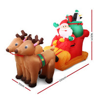 Thumbnail for Jingle Jollys Christmas Inflatable Santa Sleigh 2.2M Illuminated Decorations