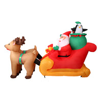 Thumbnail for Jingle Jollys Christmas Inflatable Santa Sleigh 2.2M Illuminated Decorations