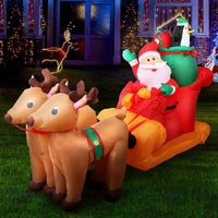 Thumbnail for Jingle Jollys Christmas Inflatable Santa Sleigh 2.2M Illuminated Decorations