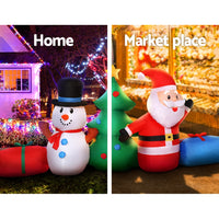 Thumbnail for Jingle Jollys Christmas Inflatable Tree Snowman 2.7M Illuminated Decorations