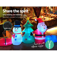 Thumbnail for Jingle Jollys Christmas Inflatable Tree Snowman 2.7M Illuminated Decorations