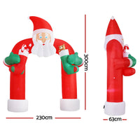 Thumbnail for Jingle Jollys Christmas Inflatable Santa Archway 2.3M Outdoor Decorations Lights