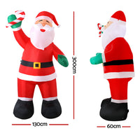 Thumbnail for Jingle Jollys Christmas Inflatable Santa 3M Illuminated Decorations