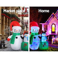 Thumbnail for Jingle Jollys Christmas Inflatable Snowman 1.8M Illuminated Decorations