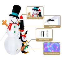 Thumbnail for Jingle Jollys Christmas Inflatable Snowman 2.4M Illuminated Decorations