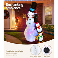 Thumbnail for Jingle Jollys Christmas Inflatable Snowman 2.4M Illuminated Decorations