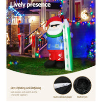 Thumbnail for Jingle Jollys Christmas Inflatable Santa 1.6M Illuminated Decorations