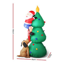 Thumbnail for Jingle Jollys Christmas Inflatable Santa Tree 1.8M Illuminated Decorations