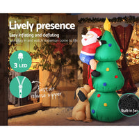 Thumbnail for Jingle Jollys Christmas Inflatable Santa Tree 1.8M Illuminated Decorations