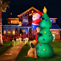 Thumbnail for Jingle Jollys Christmas Inflatable Santa Tree 1.8M Illuminated Decorations