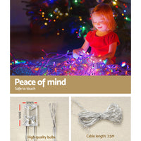 Thumbnail for Jingle Jollys 12.5M Solar Christmas Lights Icicle String Light Multi Colour