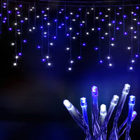 Thumbnail for Jingle Jollys 20M Christmas Lights Icicle Light 800 LED Blue White Decor