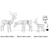 Thumbnail for Jingle Jollys Christmas Lights 3 Pcs Reindeers 250 LED Decorations