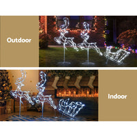 Thumbnail for Jingle Jollys Christmas Lights Reindeer Sleigh 120 LED Decorations