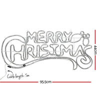 Thumbnail for Jingle Jollys Christmas Lights 96cm Merry Christmas 288 LED Decorations