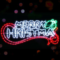 Thumbnail for Jingle Jollys Christmas Lights 96cm Merry Christmas 288 LED Decorations